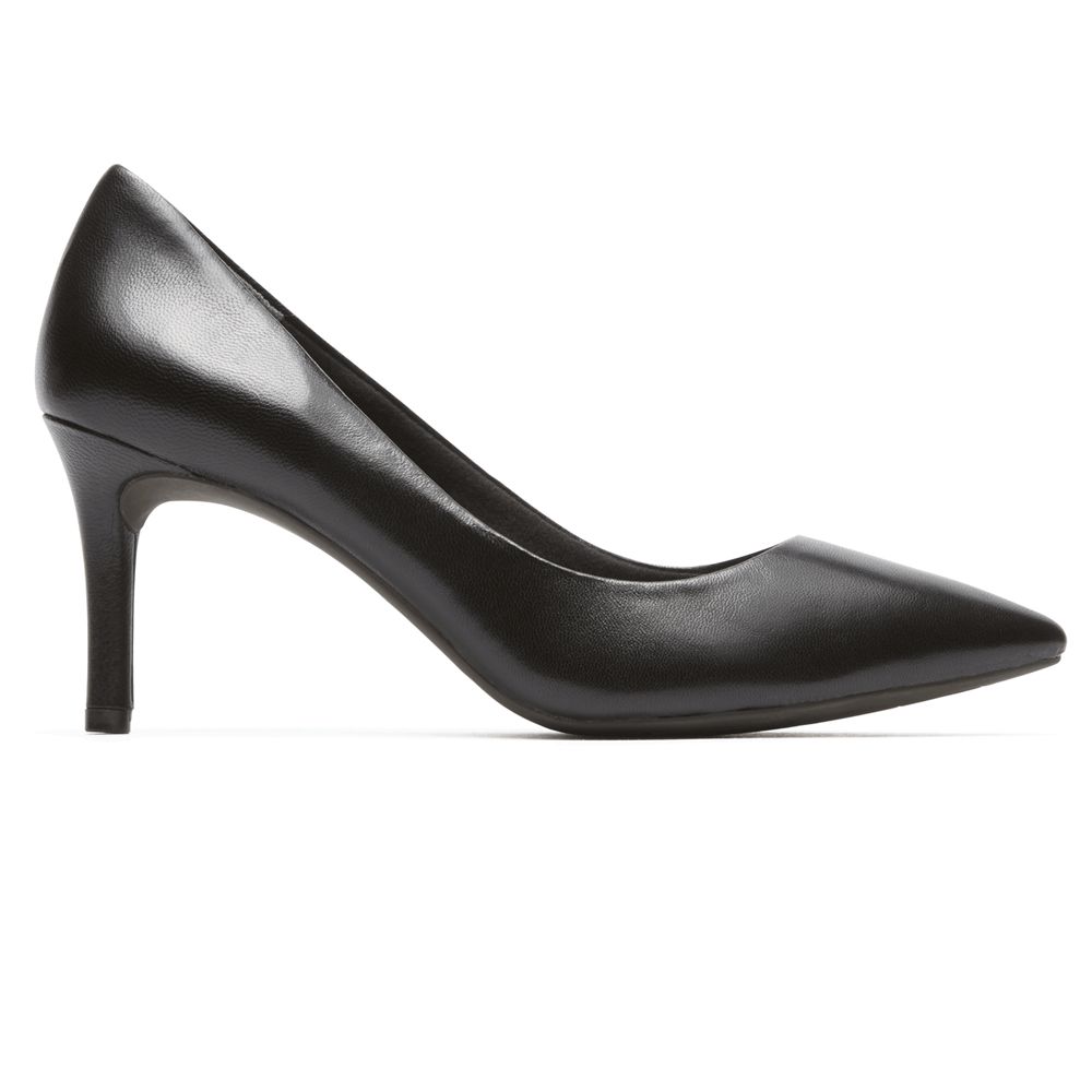 Rockport Total Motion 75Mm Pointed Toe Heel - Womens Pumps - Black - NZ (PIB-951237)